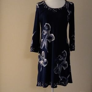 Navy Blue floral beaded dress 👗